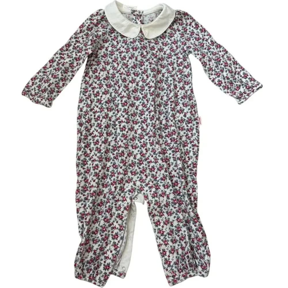 Baby Girl Baby Gap Collared Floral Romper Size 6-9 Months